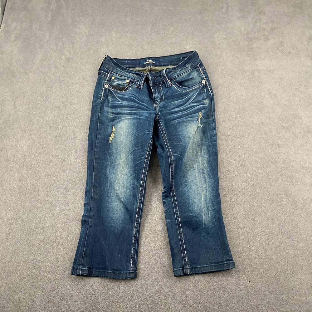 YMI Fit For Everybody Jeans Womens 3 Blue Denim Cotton‎ Distressed Straight Leg